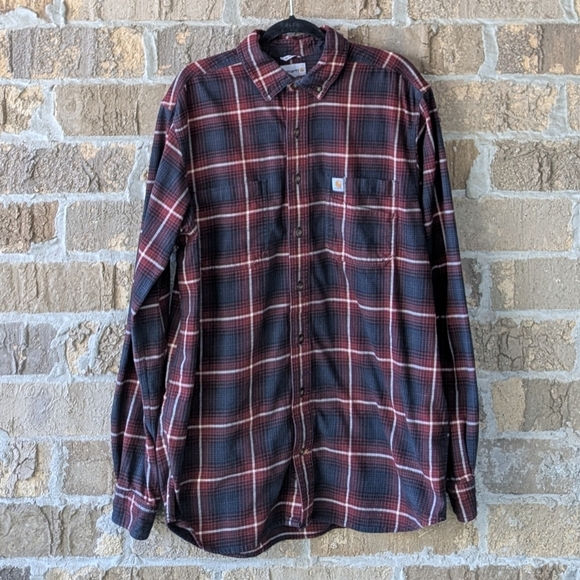 Carhartt Rugged Flex Hamilton Plaid Shirt for Men Size Large TALL Relaxed Fit - Picture 5 of 5